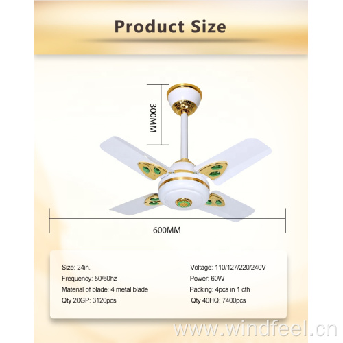 Summer Air Cooling 24inch Electrical Ceiling Fan